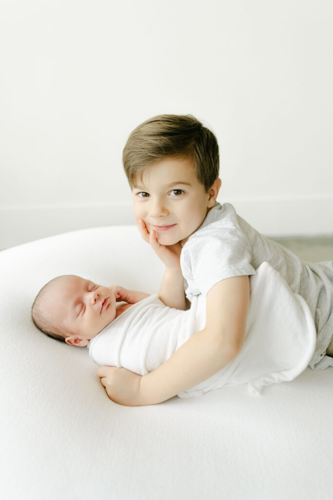 Roswell Newborn Photographer with big brother
